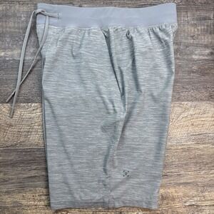 Lululemon Men's Small T.H.E.‎ Short Linerless 9" Heather Grey Allover Sea Salt